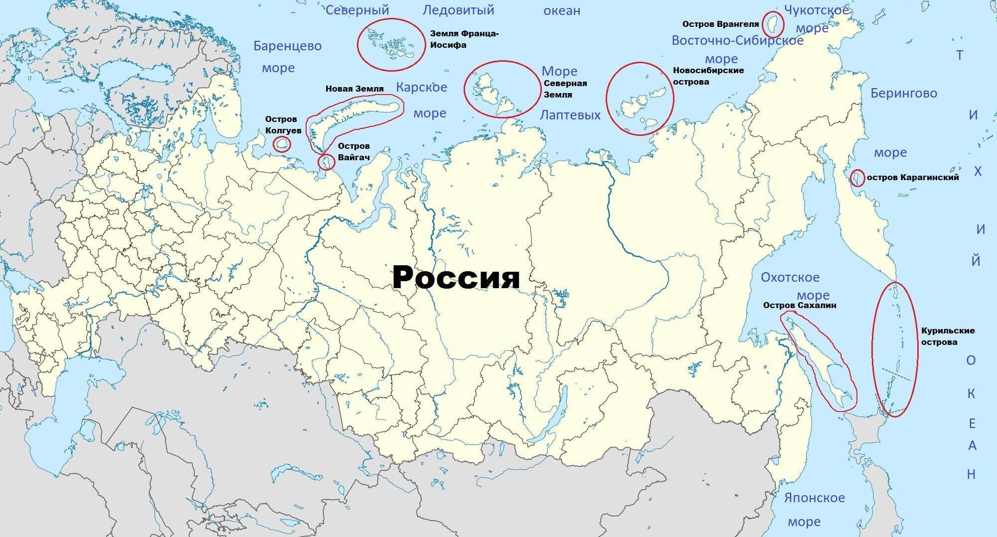 карта северных морей россии