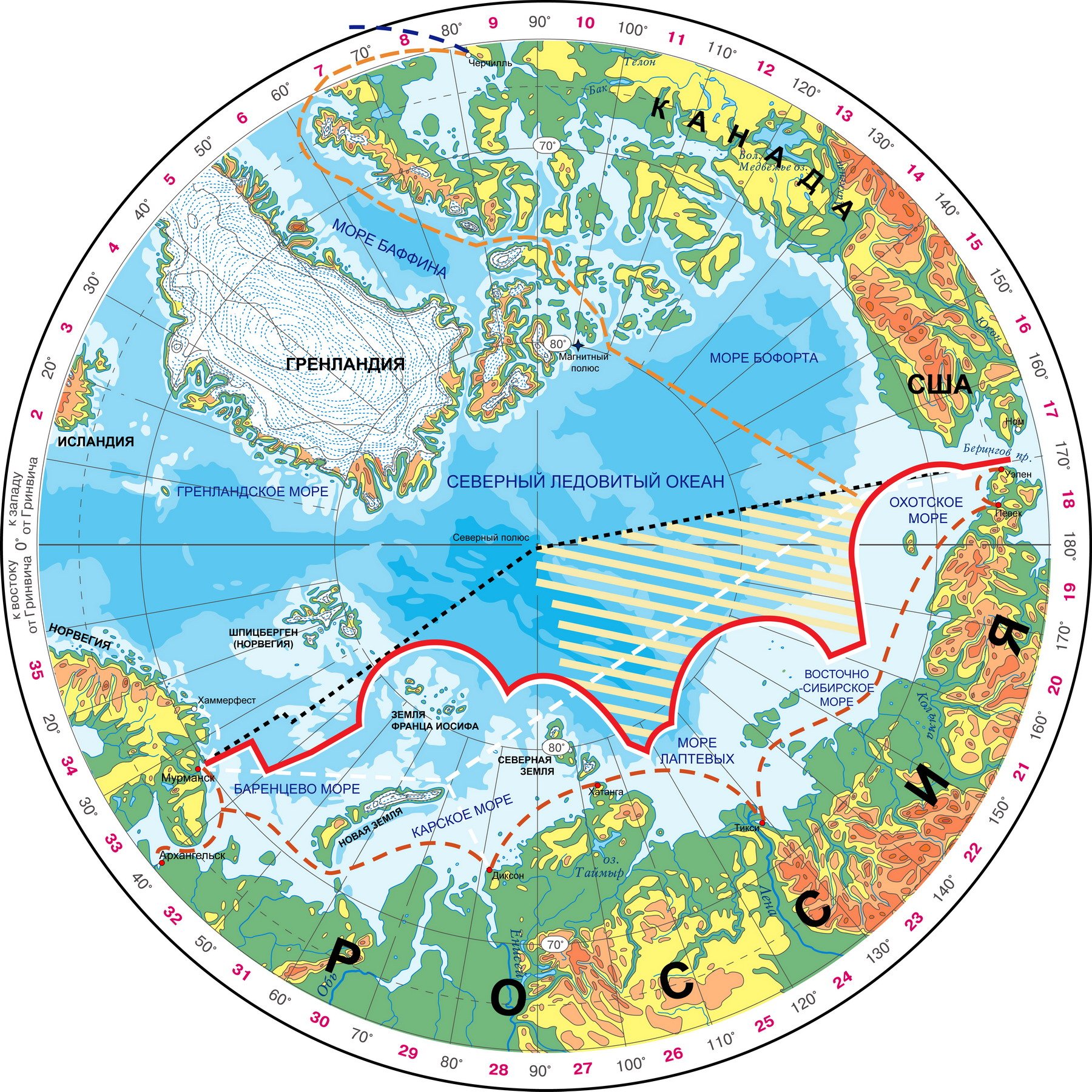 На картах снизу. Северный полюс Арктика на карте. Северный полюс физическая карта. Карта Северного полюса земли географическая.