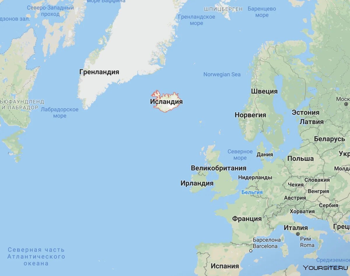 Остров Северная земля на карте Северного Ледовитого океана