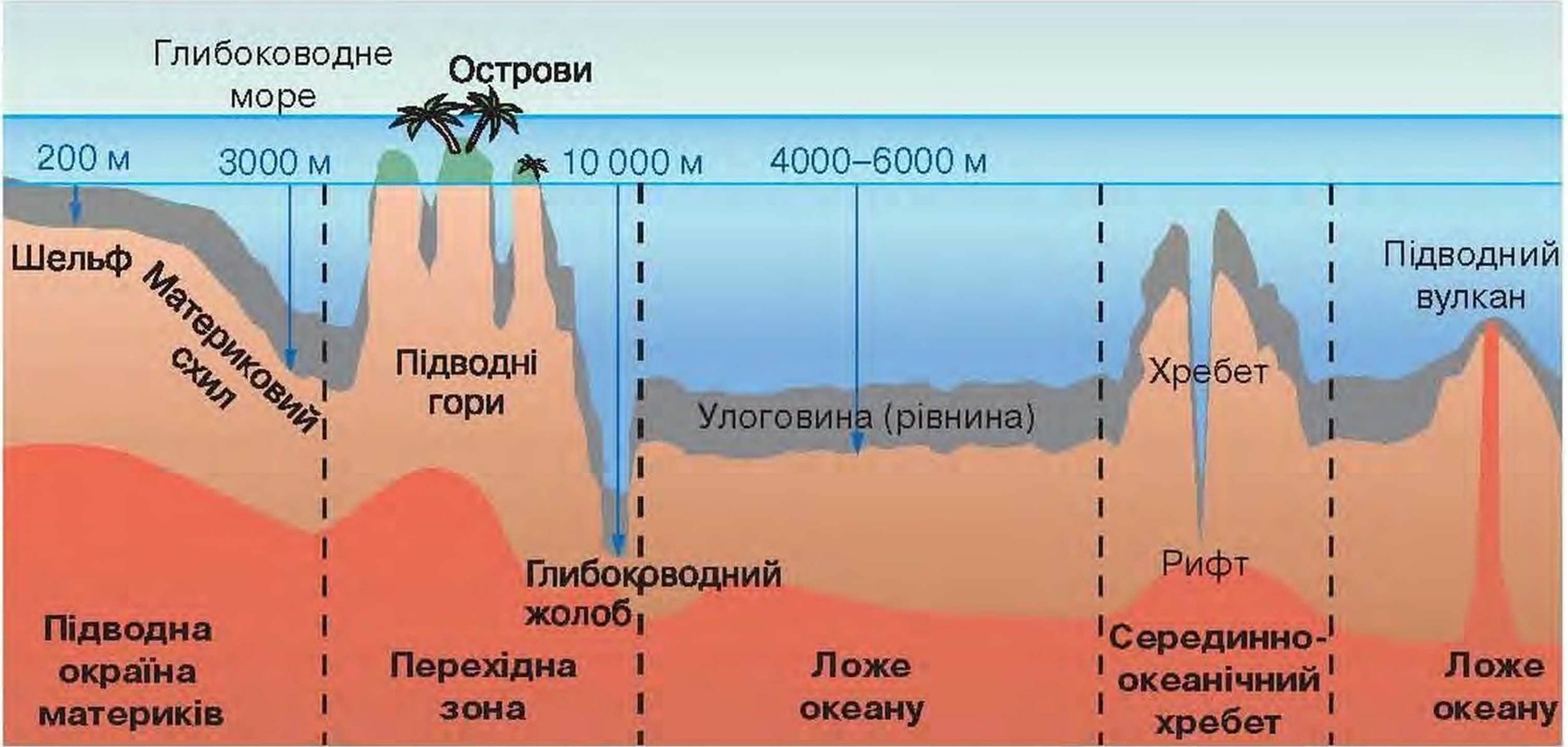 Особенности дна океана