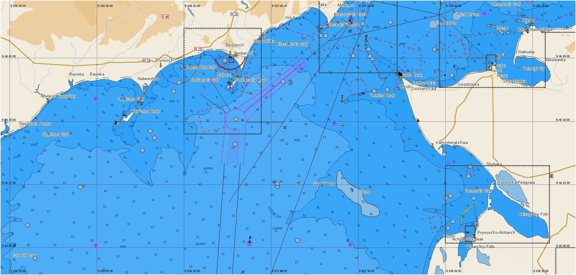 Подробная карта дна черного моря