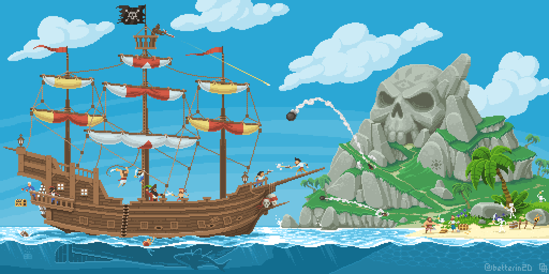 Тортуга остров пиратов. Sea Pirates игра. Остров сокровищ Pixel Art. Пиратский корабль.