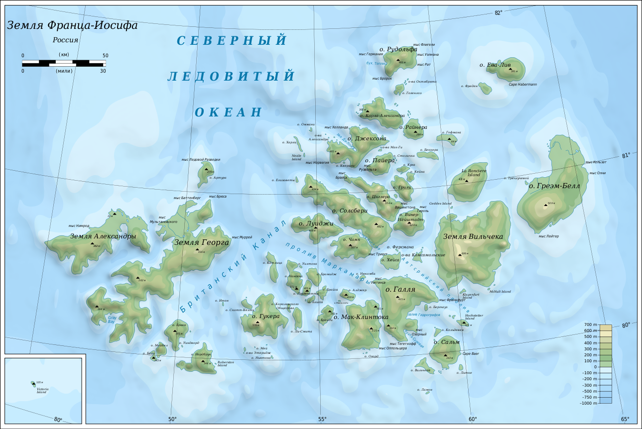 Земля франца иосифа карта