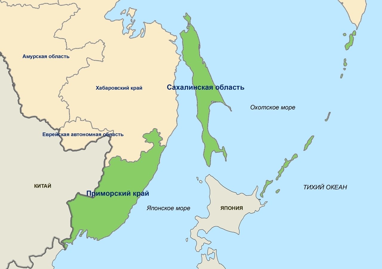 Япония это дальний восток. Карта Приморского края и Сахалина. Карта дальнего Востока и Японии. Дальний Восток на карте.