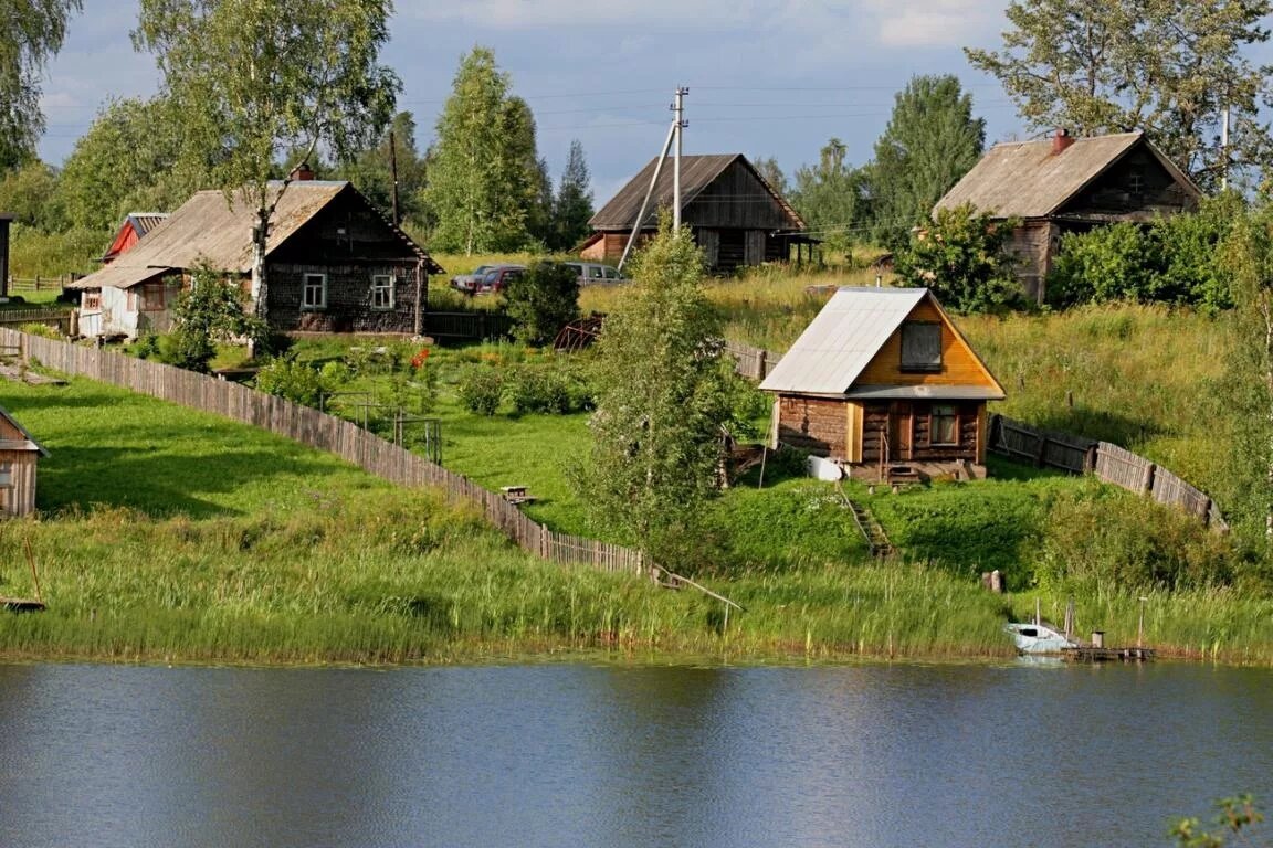 деревня озеро село