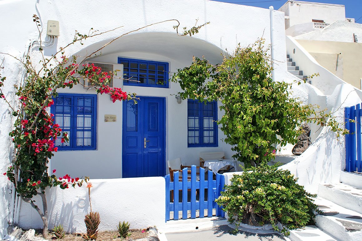 Греция бело голубой город