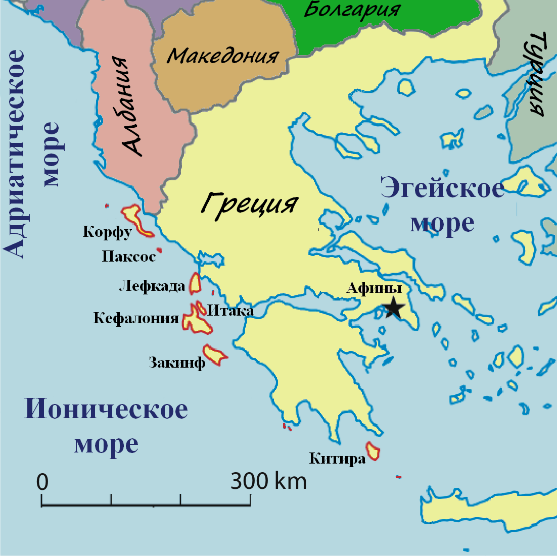 Расположение греции на карте