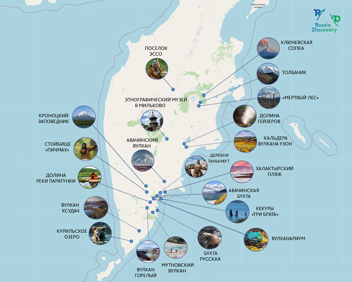 Петропавловск на карте. Карта Камчатки с достопримечательностями. Петропавловск-Камчатский достопримечательности на карте. Туристическая карта Камчатки. Достопримечательности Камчатки туристический маршрут.