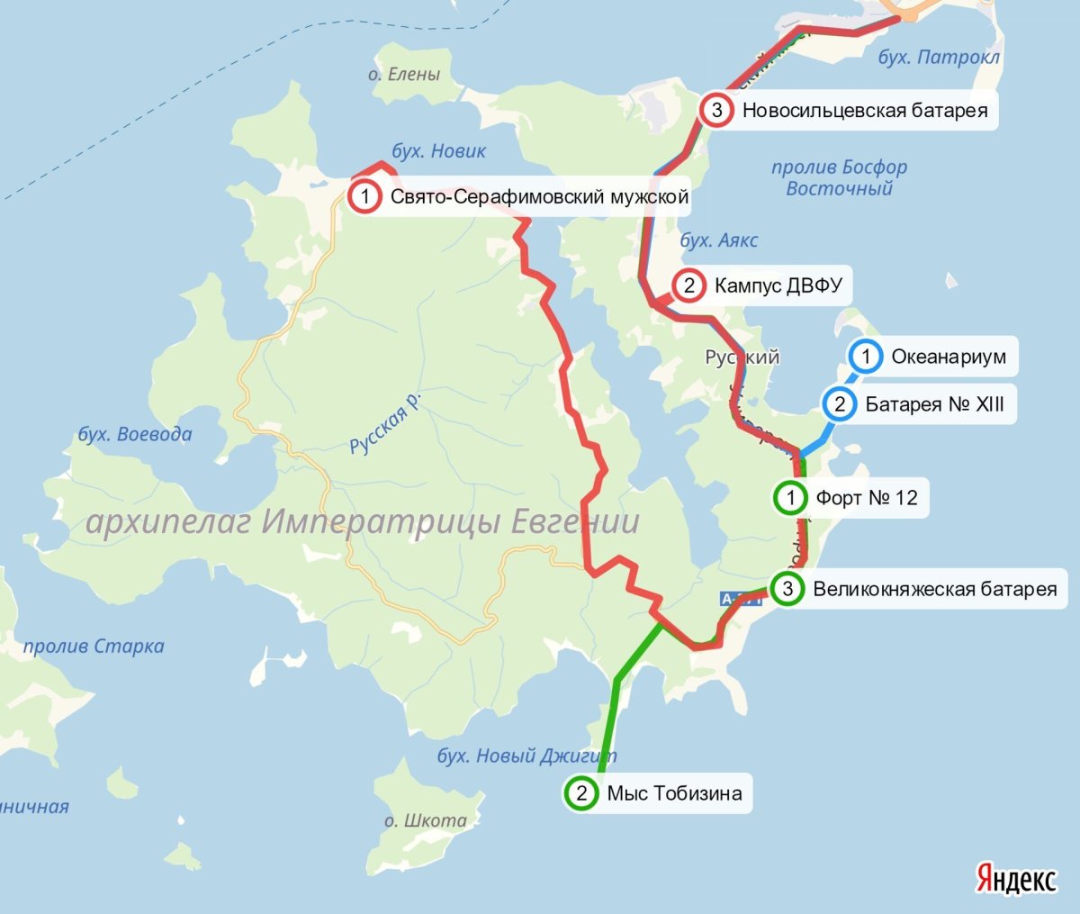 Мыс Тобизина Владивосток на карте