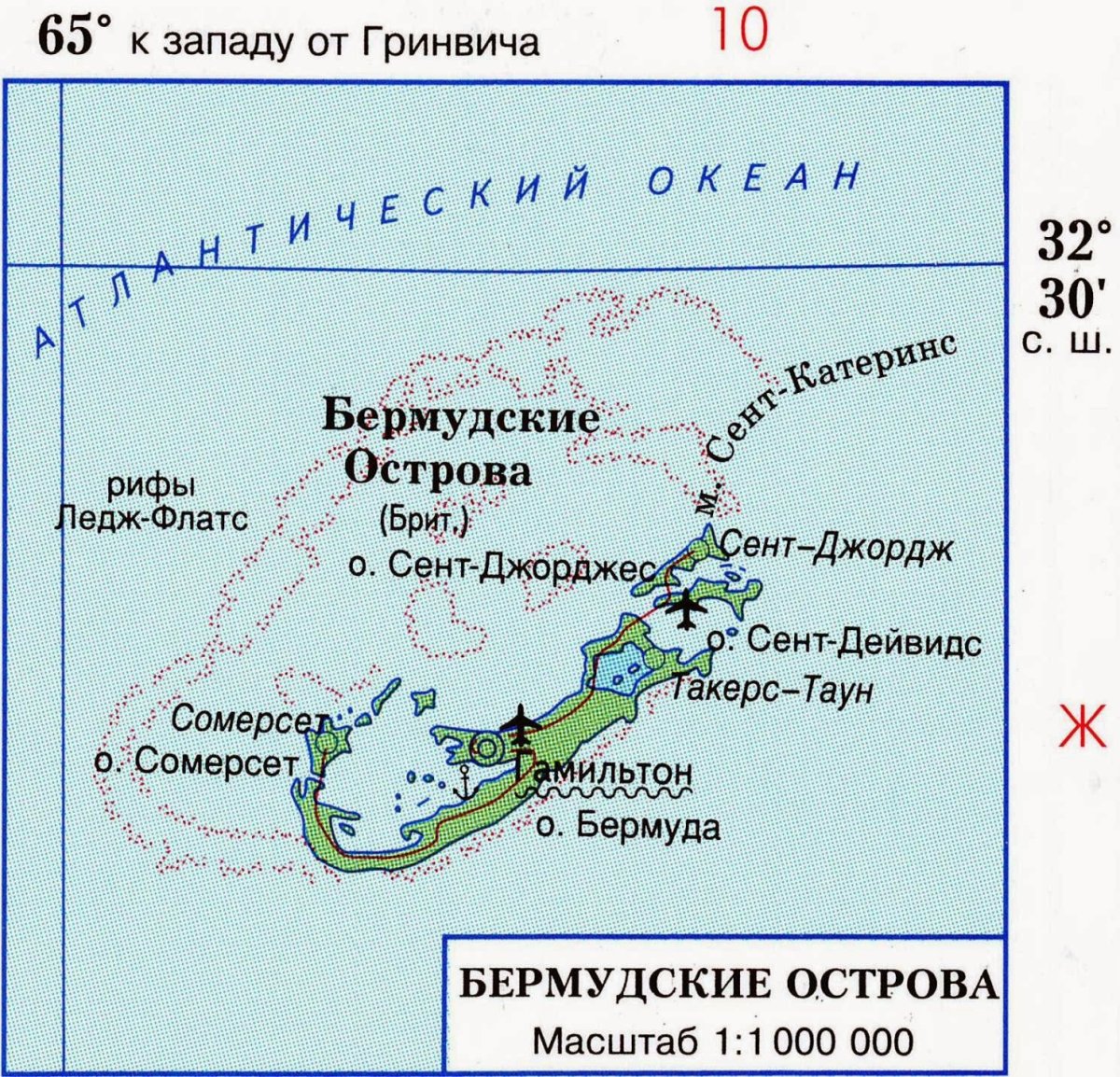Гудзонов залив на карте Атлантического океана