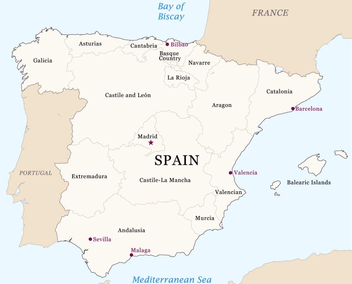 Крупные города испании
