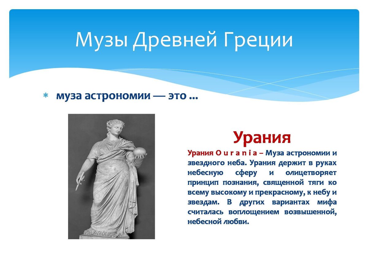 Музы древней Греции Урания