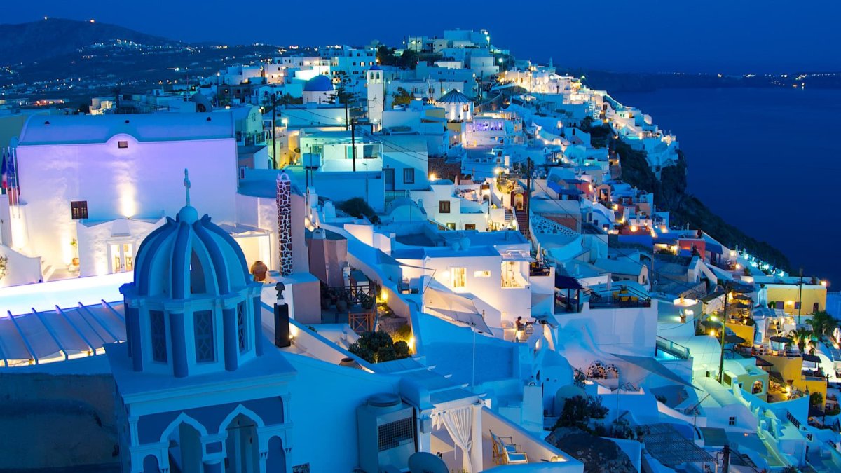 Остров греция белые дома
