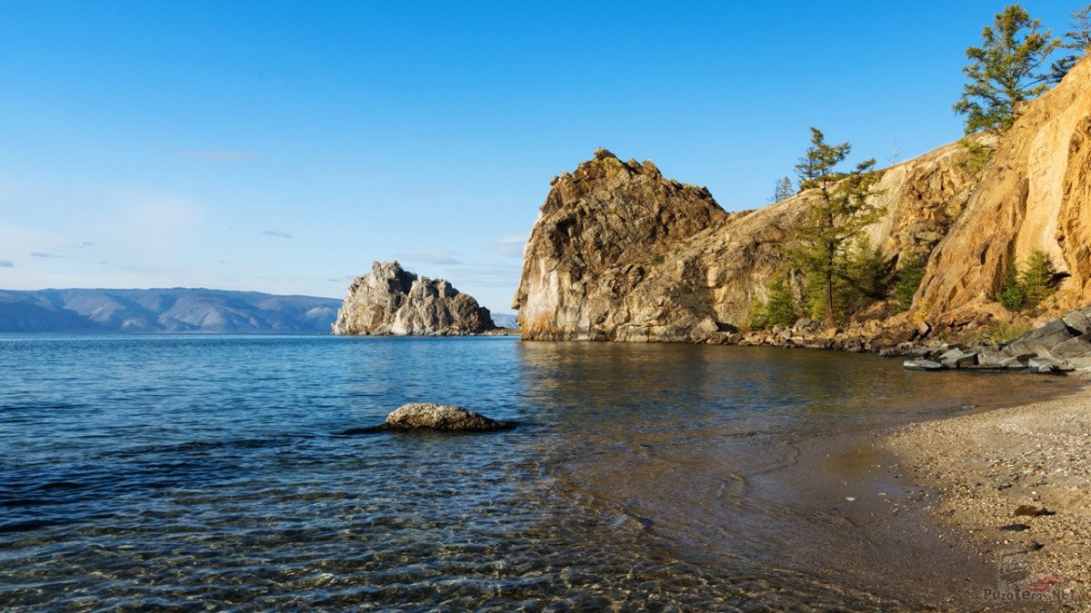 Зима природа вода Байкал мыс Бурхан