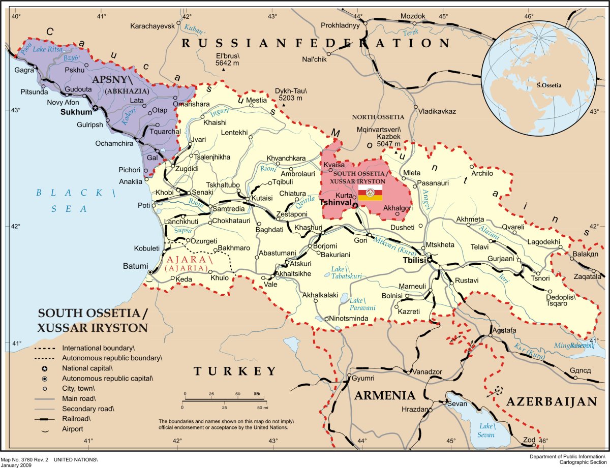 Карта Грузии и Абхазии