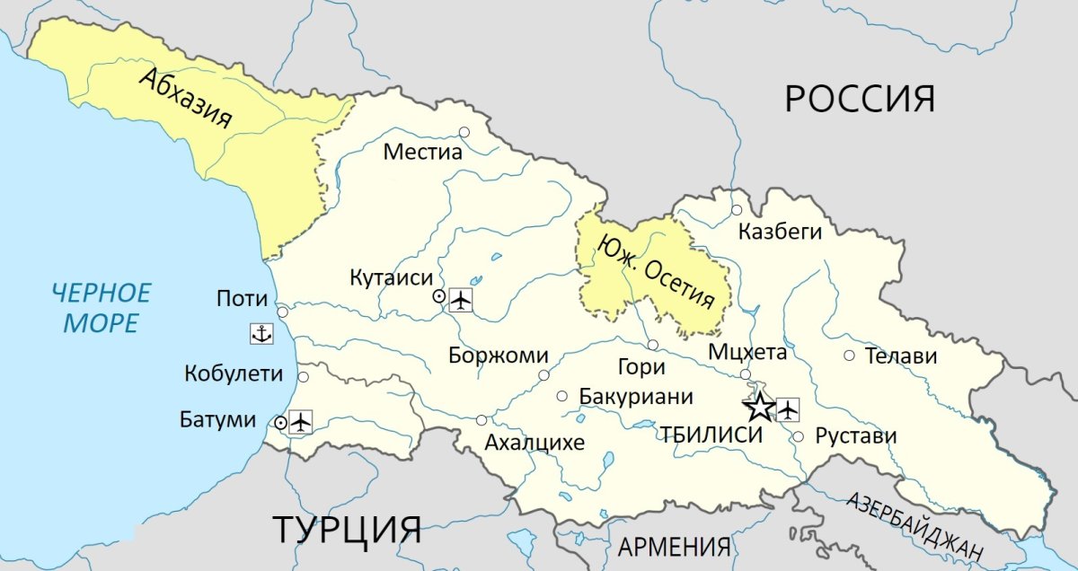 Границы Грузии на карте