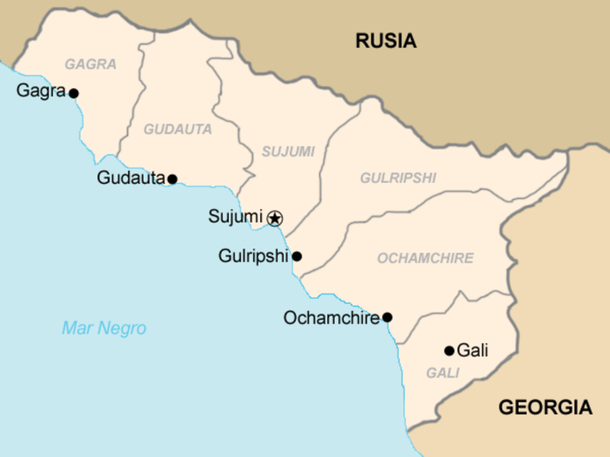 Республика Абхазия на карте