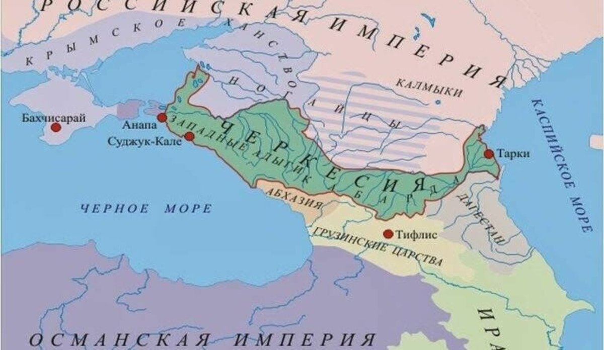 Карта Черкесии 17 века