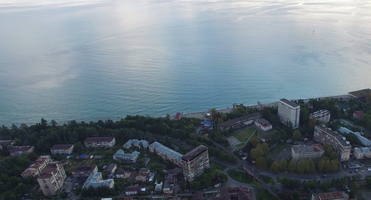 Город Сухум Абхазия вид с птичьего полета