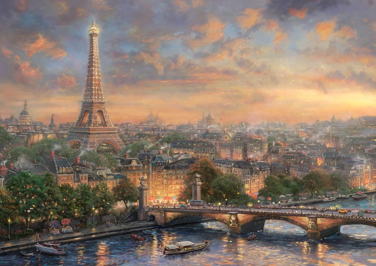 Картина вечер в париже