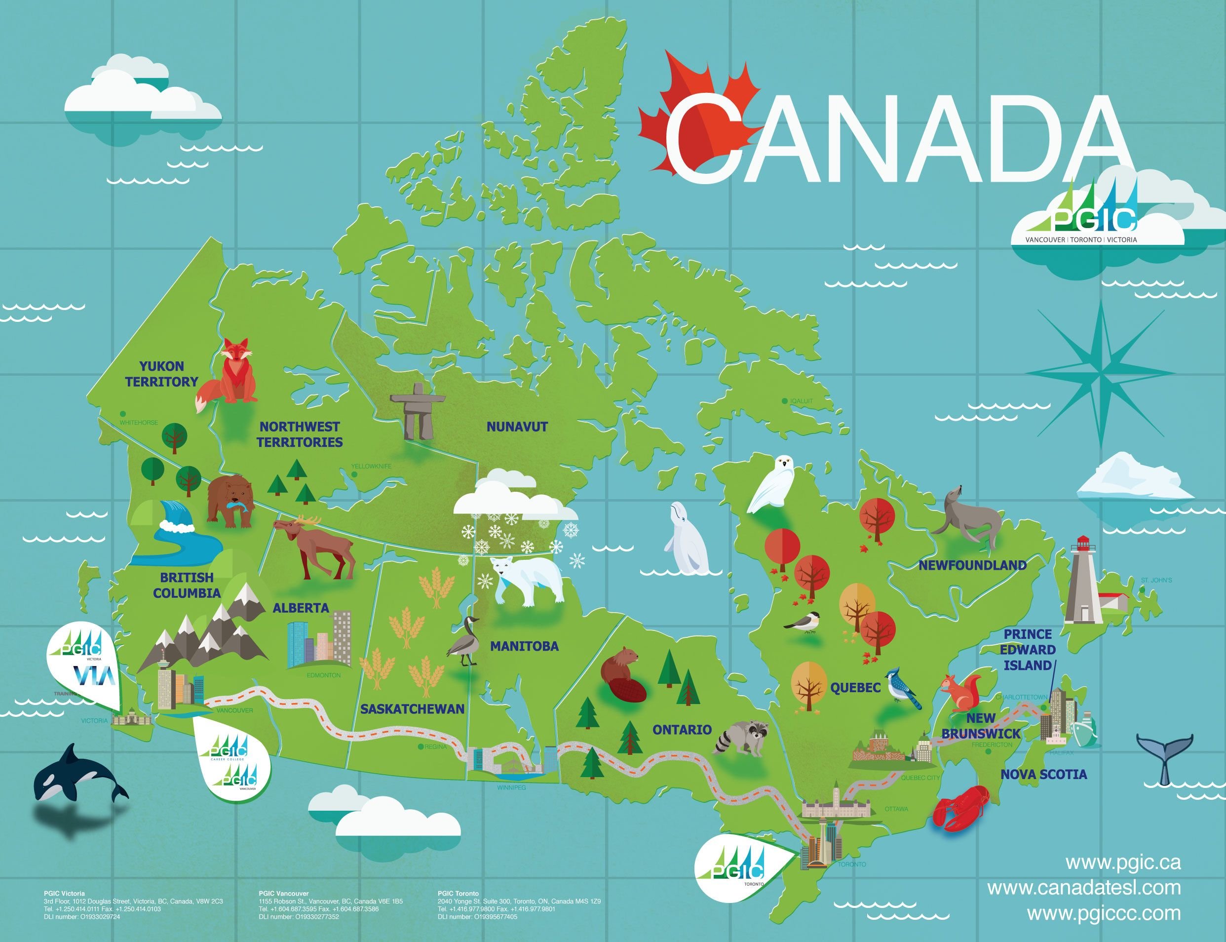Туристические маршруты америки. Туристическая карта Канады. Туристические центры Канады на карте. Туристская карта Канады. Туристические центры Канады.