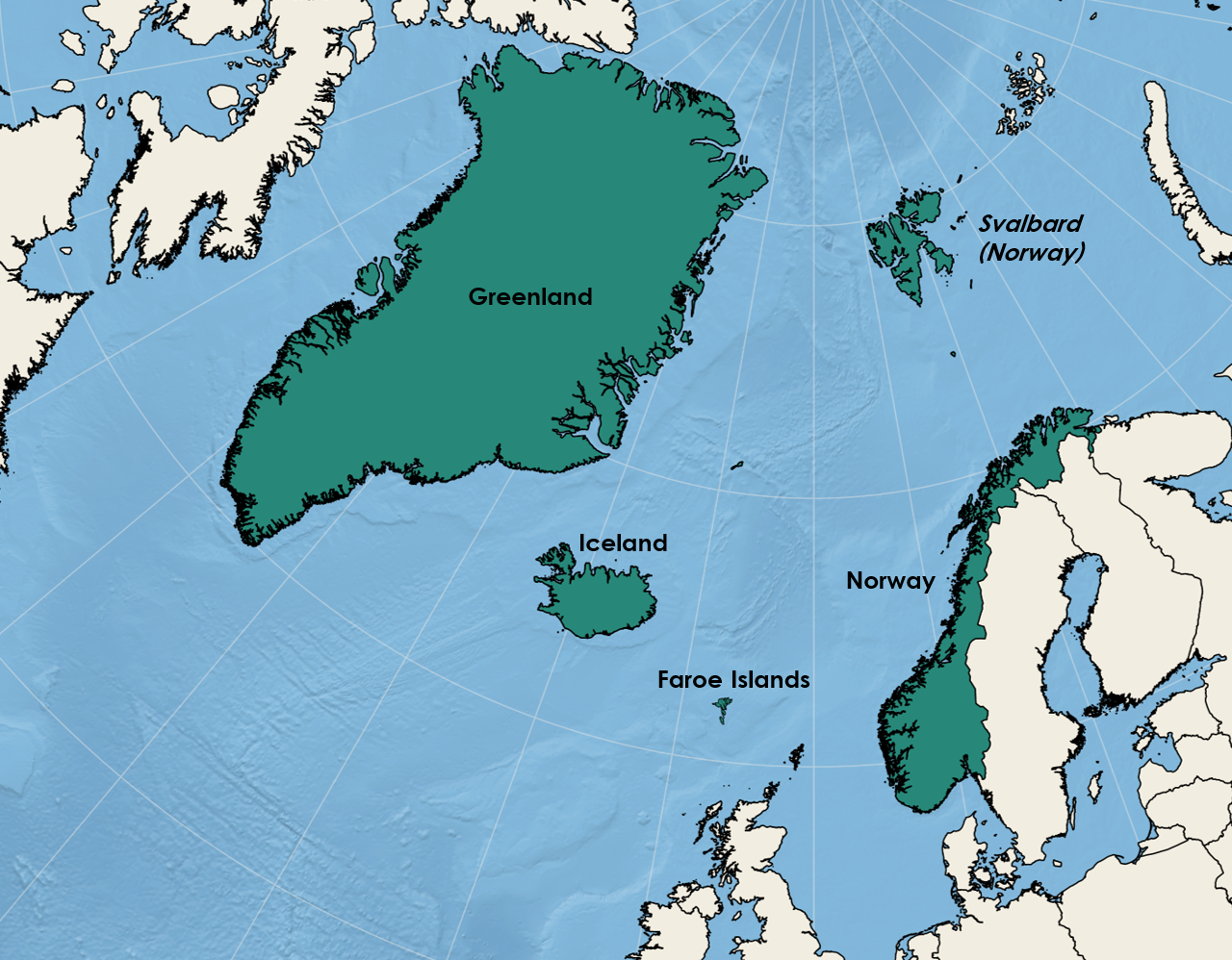 Какой остров наибольший по площади. Гренландия и Исландия на карте. Острова Северного Ледовитого океана. Остров Гренландия на карте.