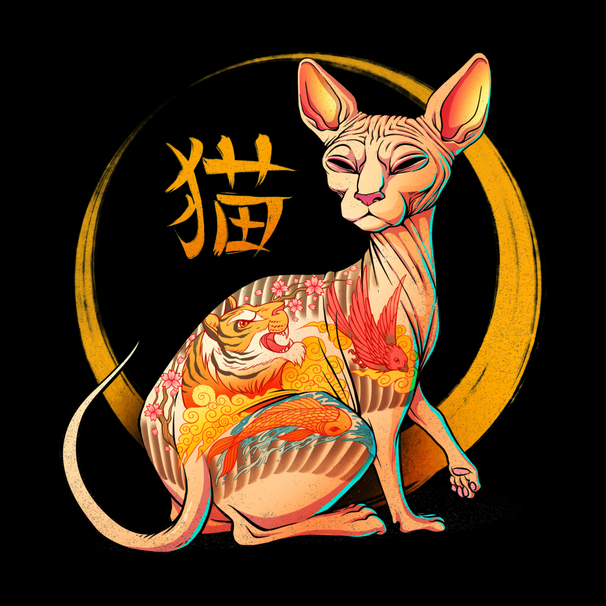 Японский кот арт
