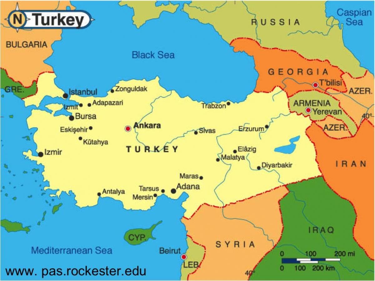 Где живут турки. Границы Турции на карте. Карта Турции границы с соседними государствами. Государства граничащие с Турцией.