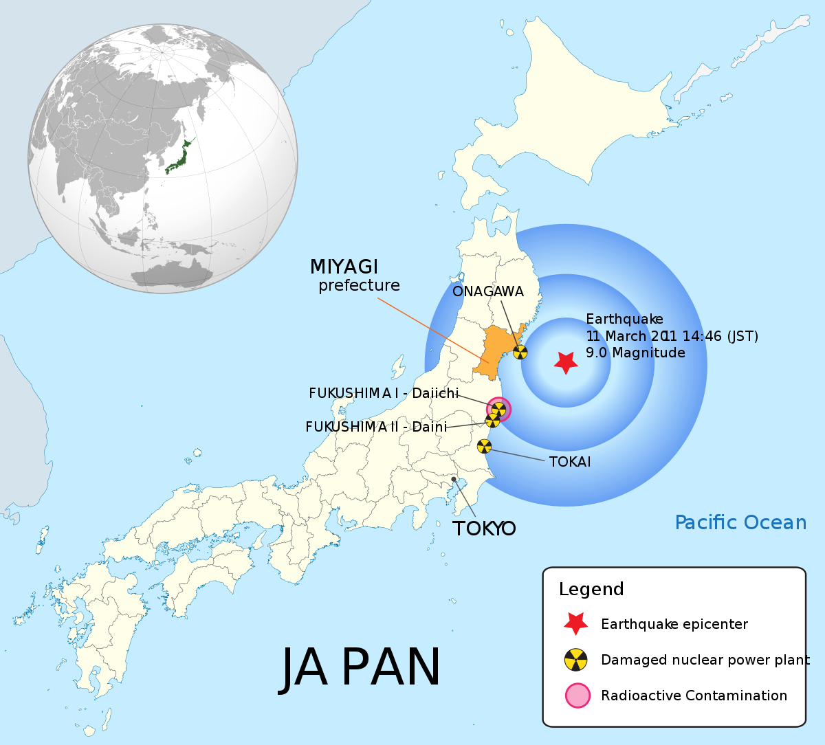Северо восточная япония. Землетрясение в Японии 2011 карта. Эпицентр землетрясения в Японии в 2011 году на карте. АЭС Фукусима на карте Японии. ЦУНАМИ В Японии 2011 Фукусима.