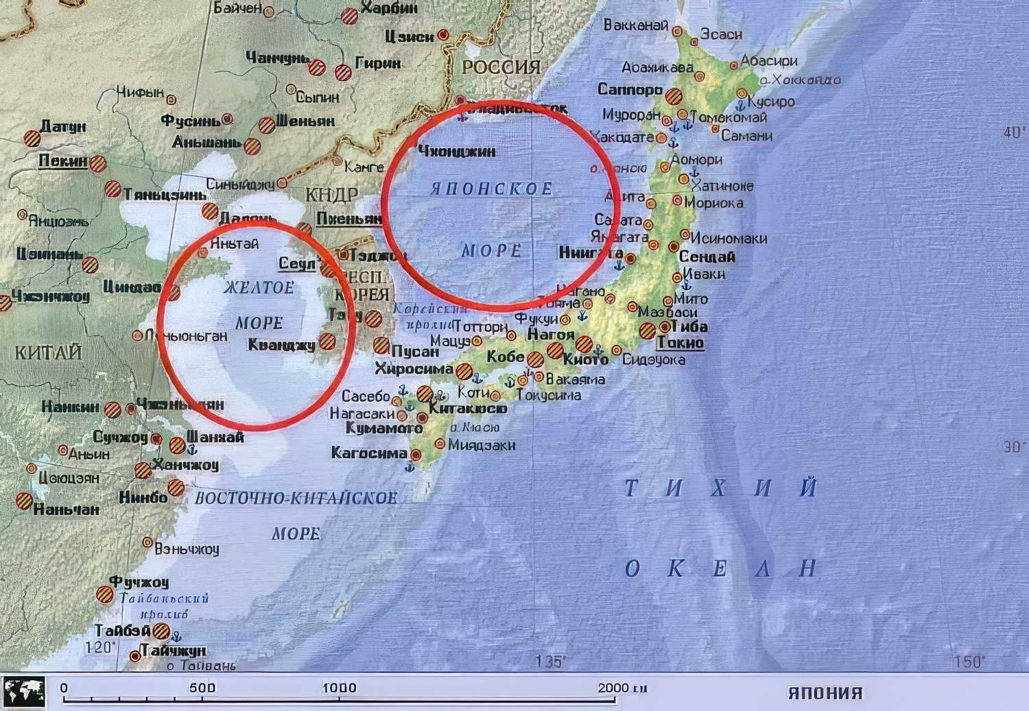 Северное и южное моря. Желтое море Китай на карте. Южно-китайское море на карте. Карта морей.