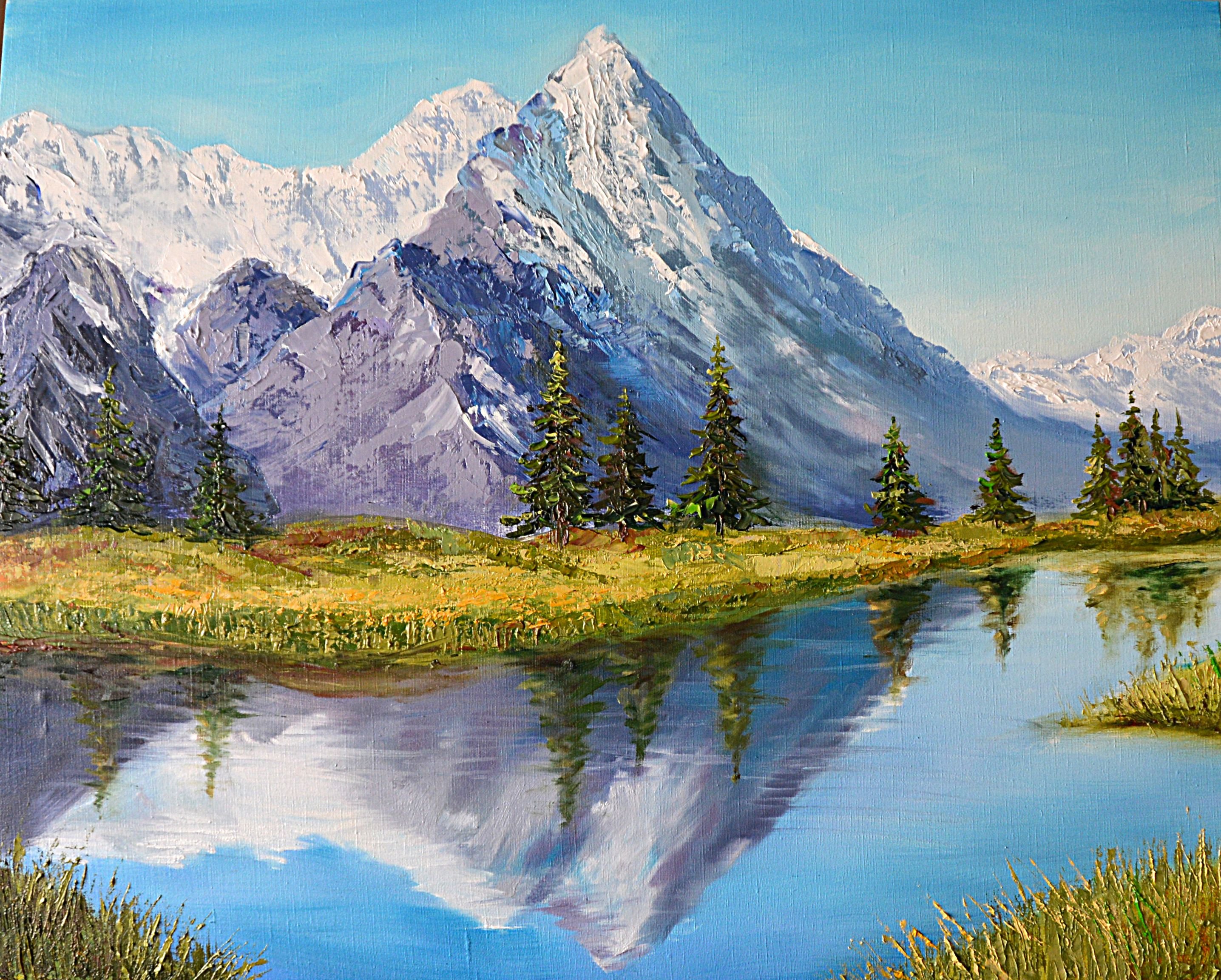 Рисунок красивых гор. Картины Кондратович Швейцария Альпы горное озеро 19век. Картины маслом Альпы Швейцария. Горы маслом.