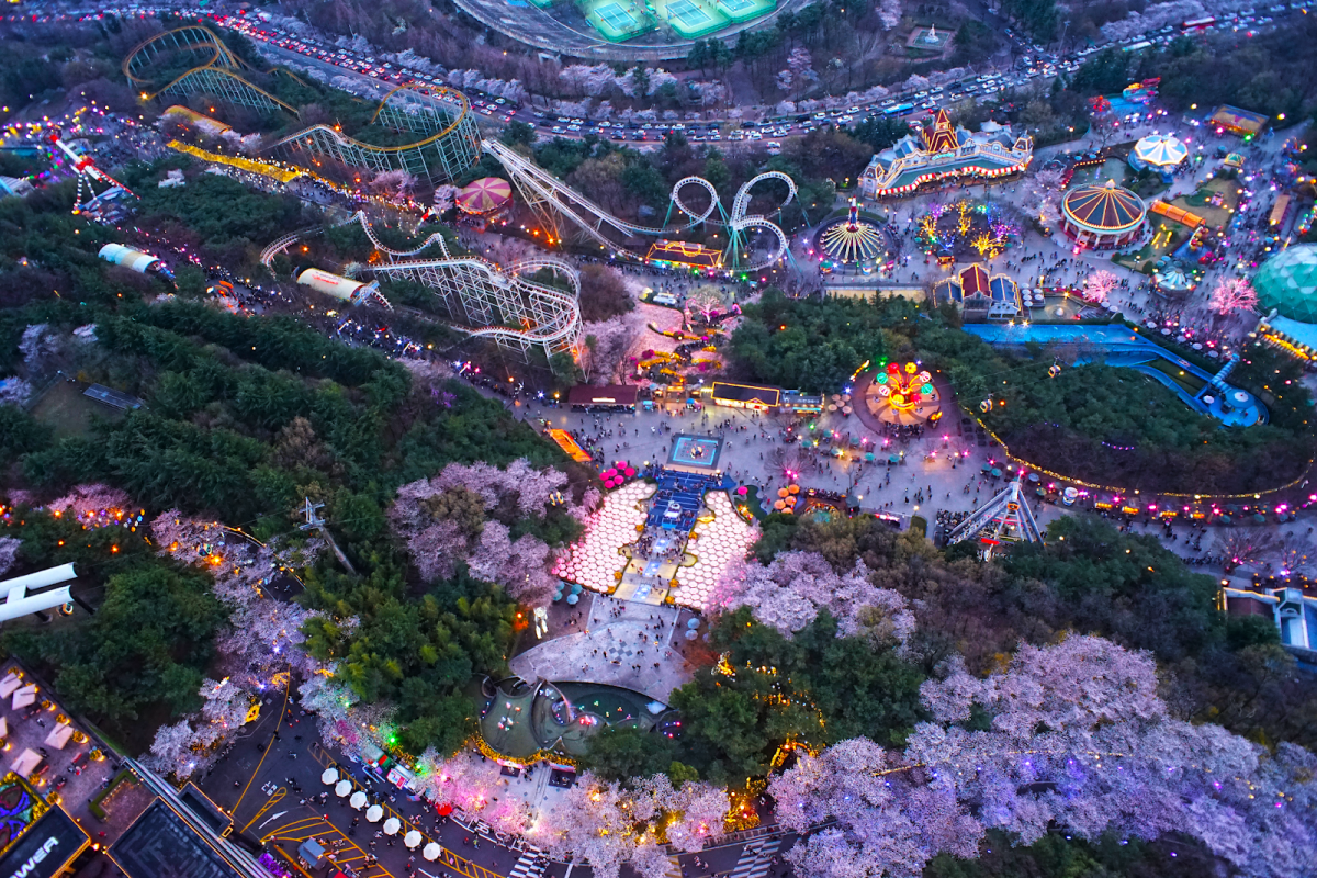 Парк аттракционов сеул. Сеул парк аттракционов Everland. Южная Корея парк Эверленд. Эверленд Сеул аттракционы. Парк Lotte World в Сеуле.