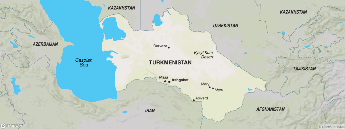 Карта туркмении с кем граничит