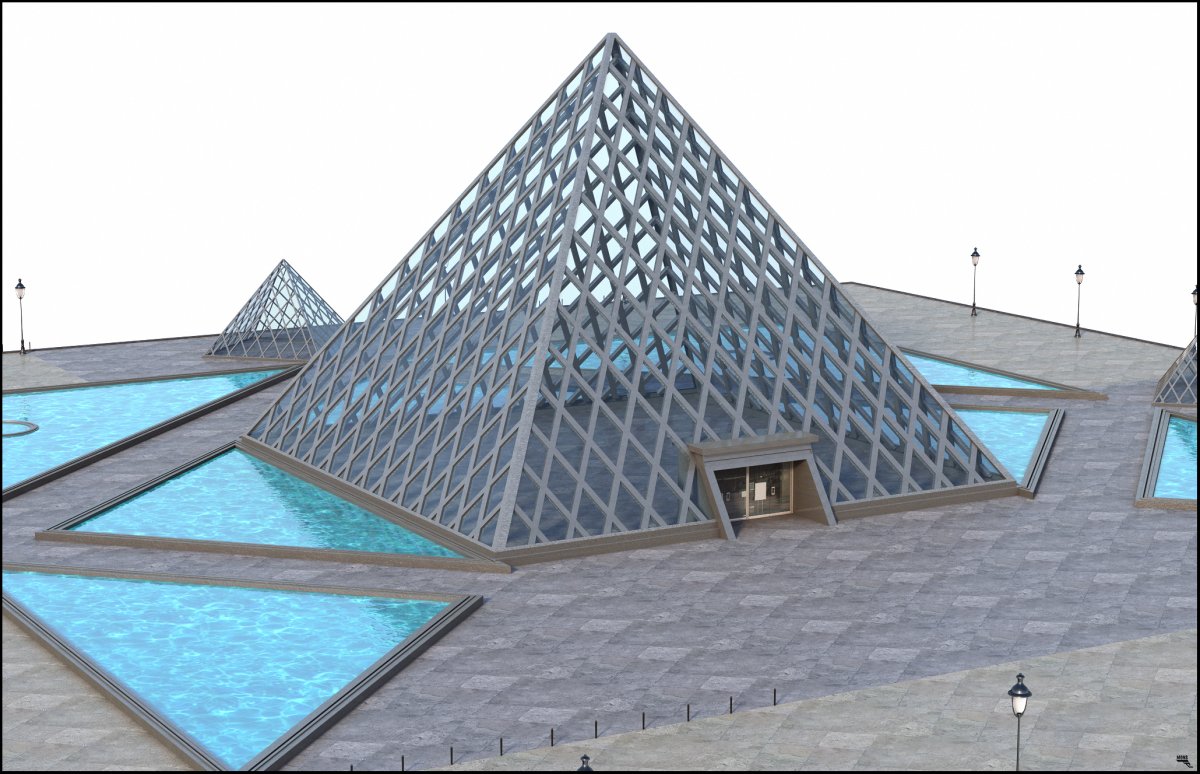 3d моделирование Лувр