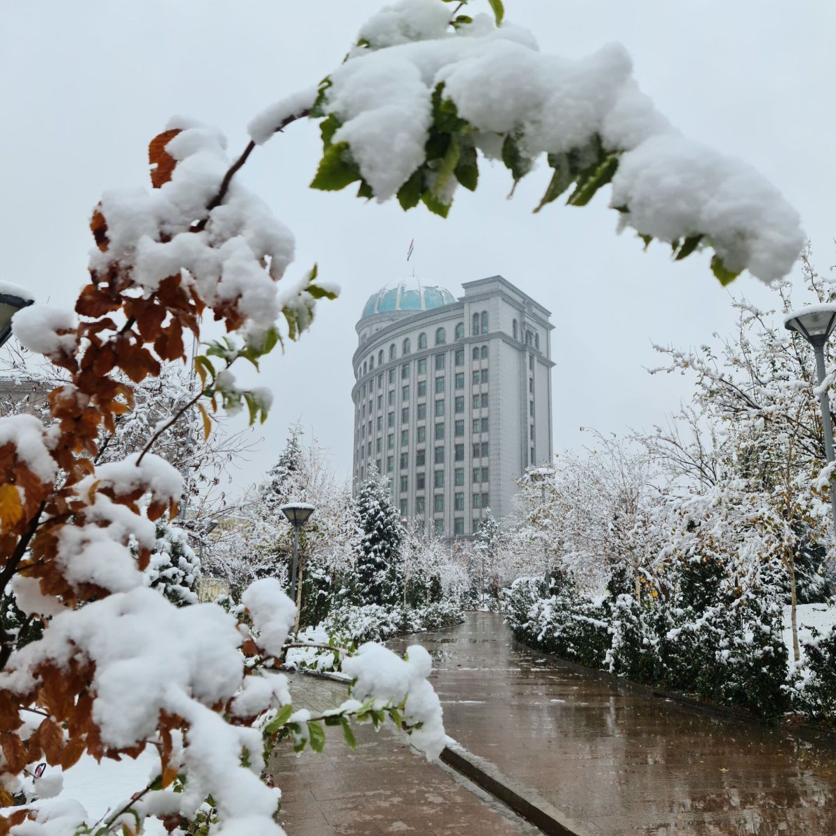 Снег в Душанбе