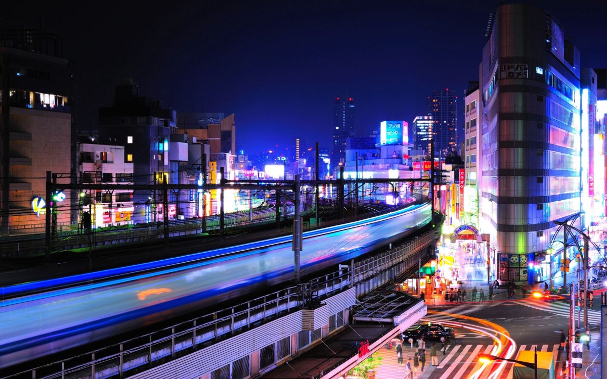 Ночной город япония
