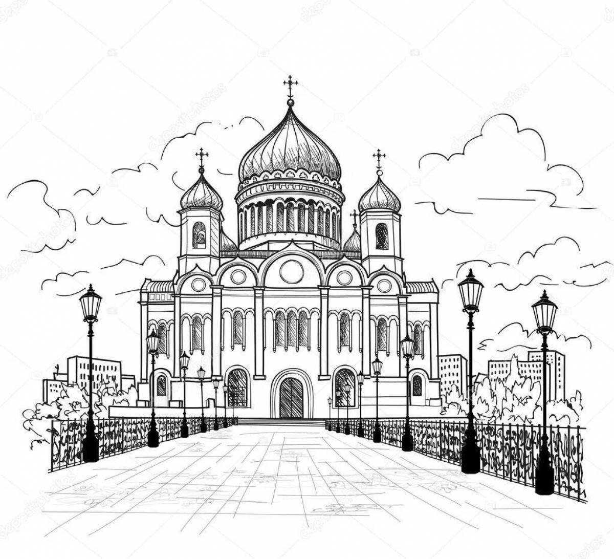 Храм Христа Спасителя в Москве вектор