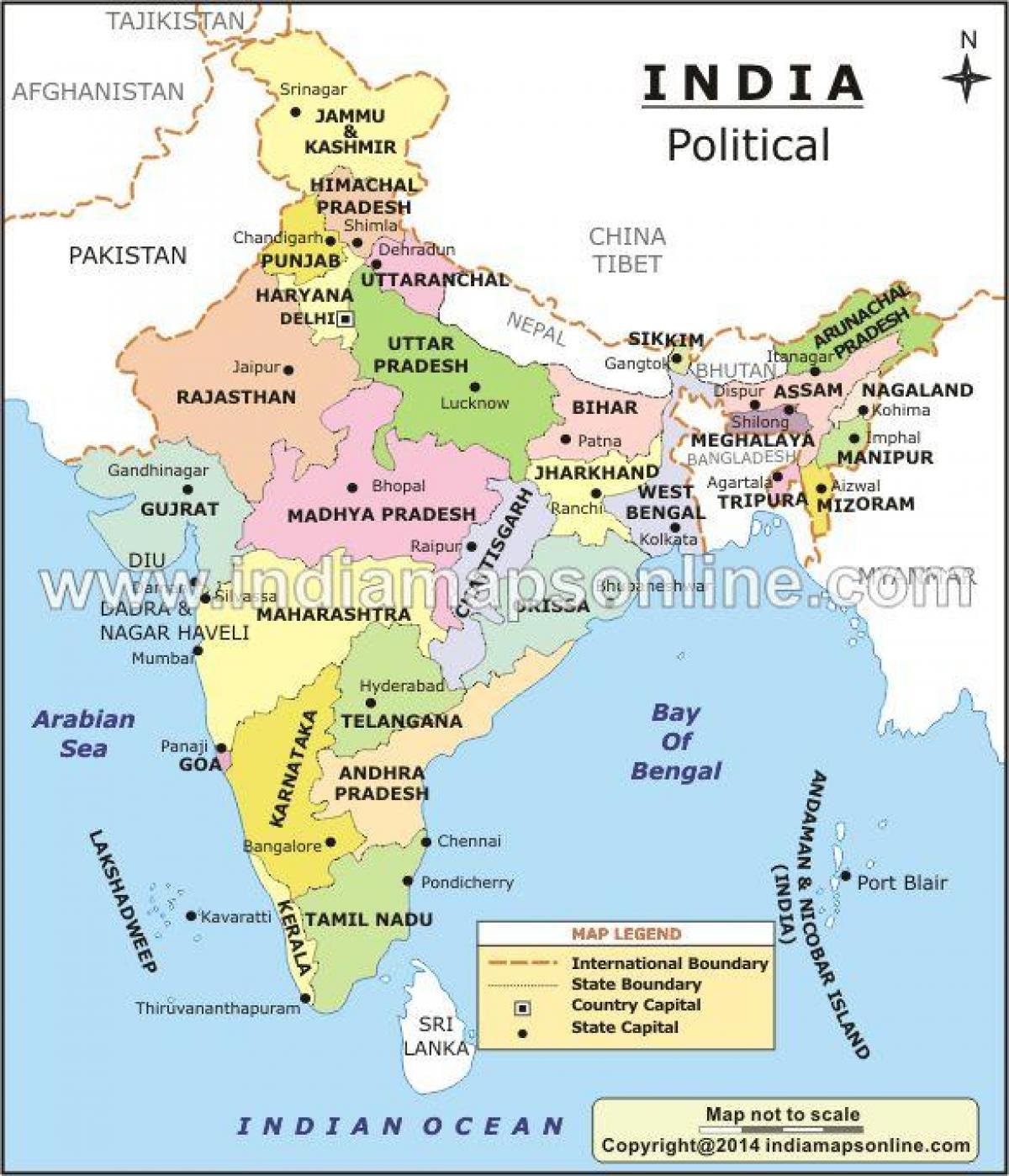 Политическая Map India