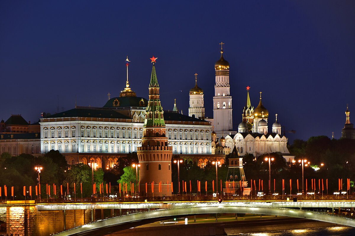Москва Кремль ночью
