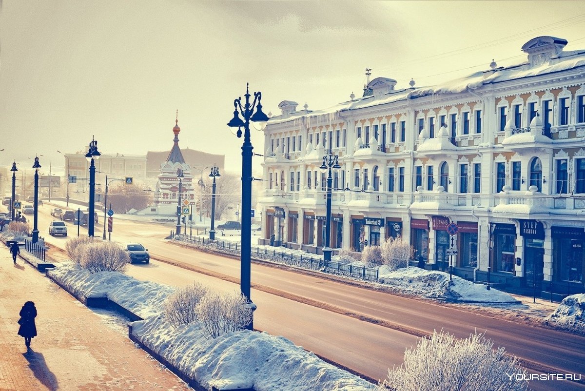 Улица Ленина Омск зимой