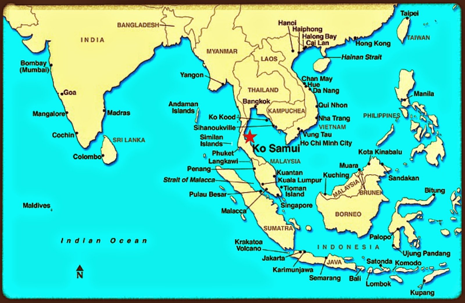 Малайзия индонезия индия. Бали и Шри Ланка на карте. Вулкан Кракатау на карте индийского океана.