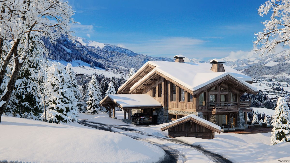 Небольшой сельский дом в горах швейцарии