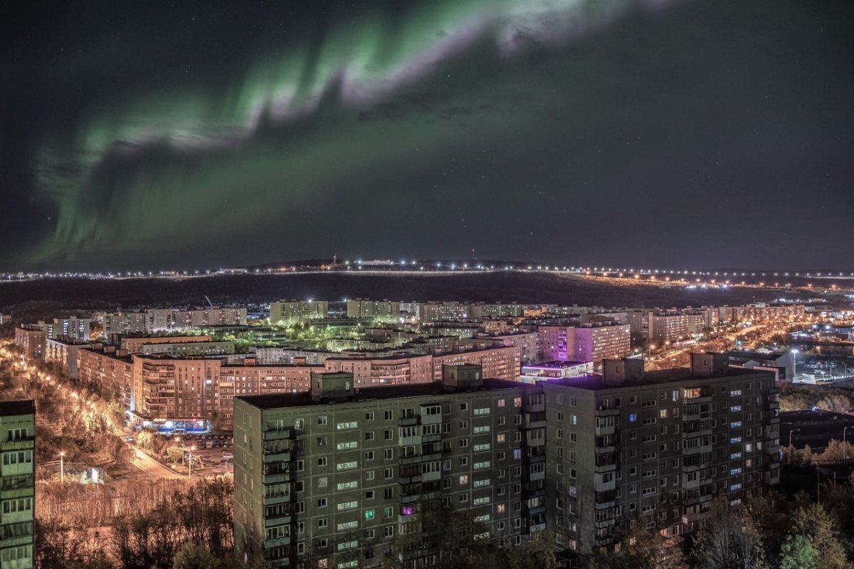 Северное сияние в Мурманске