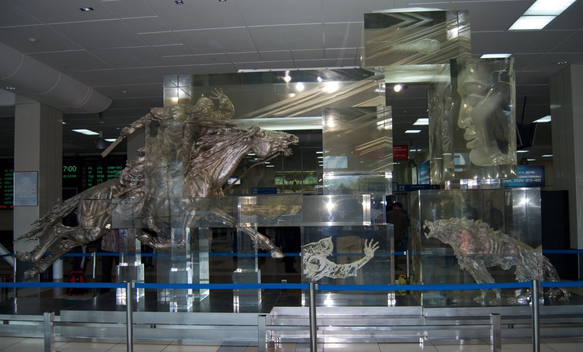 Скульптура покорение Сибири Толмачево