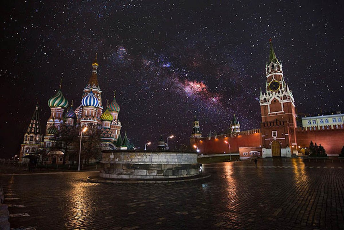 Красная площадь Москва ночью