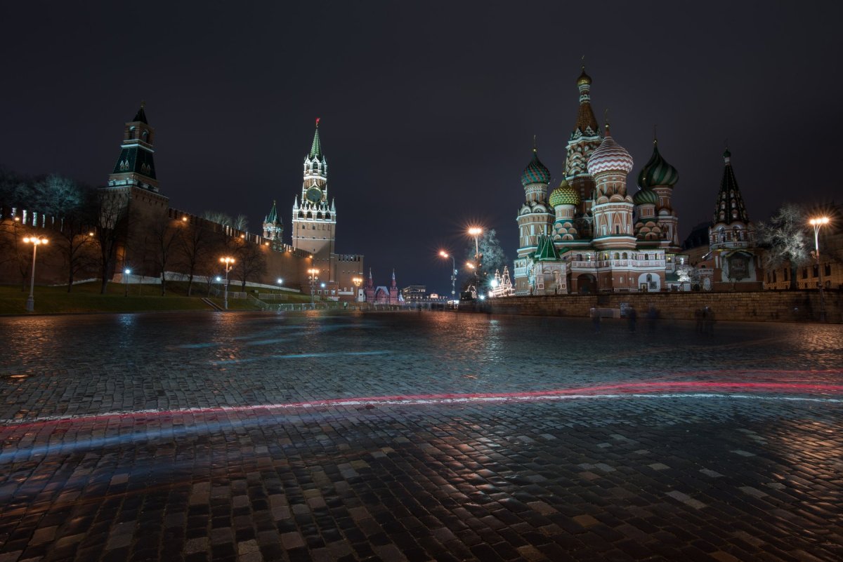 Красная площадь Кремль ночь