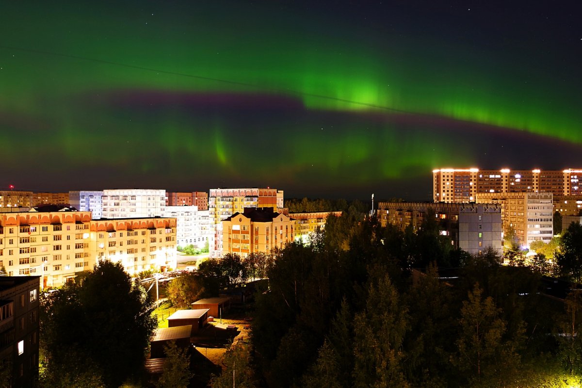 Северное сияние в Воркуте 2022