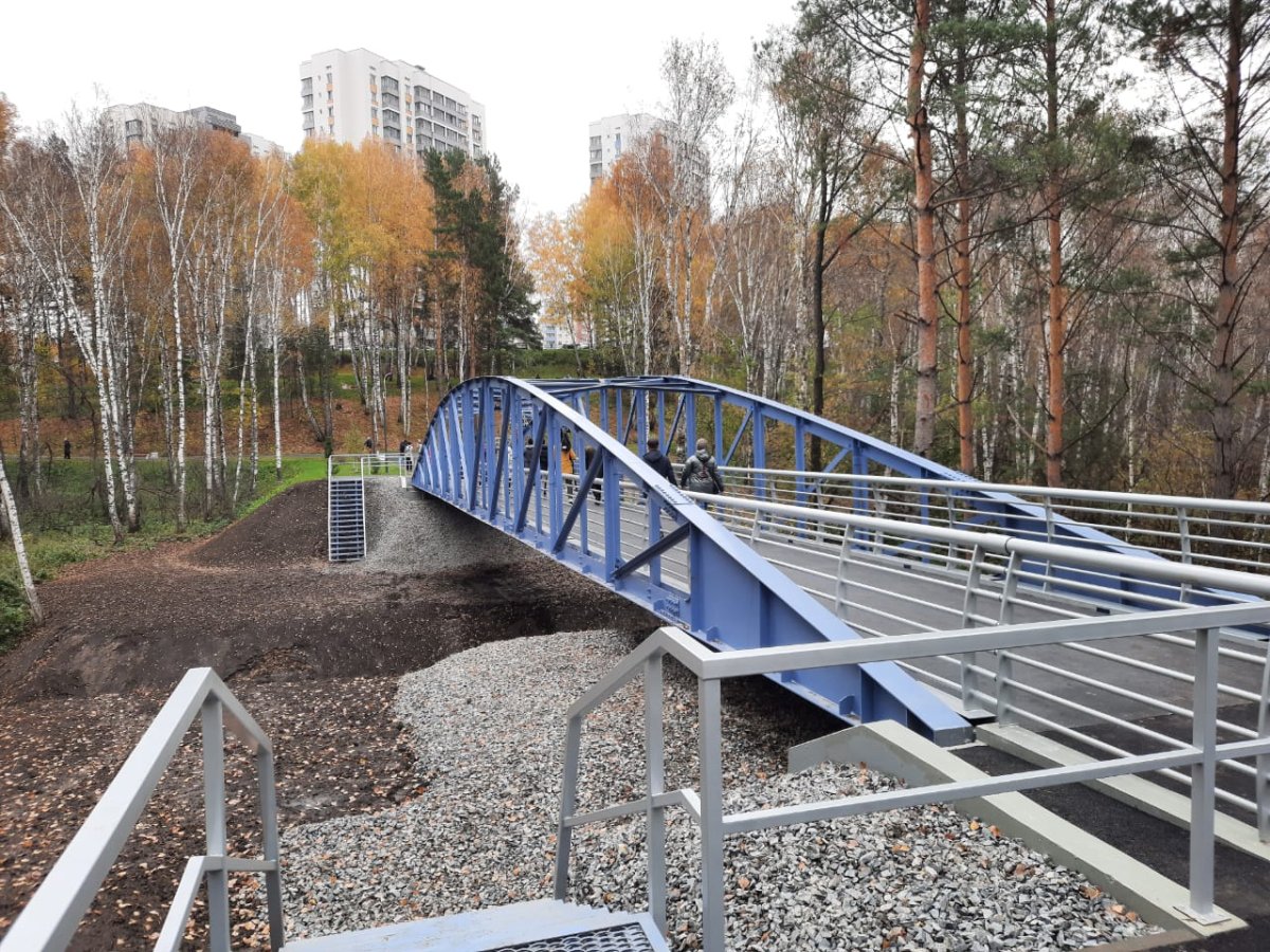 Пешеходный мост в Кольцово Новосибирск