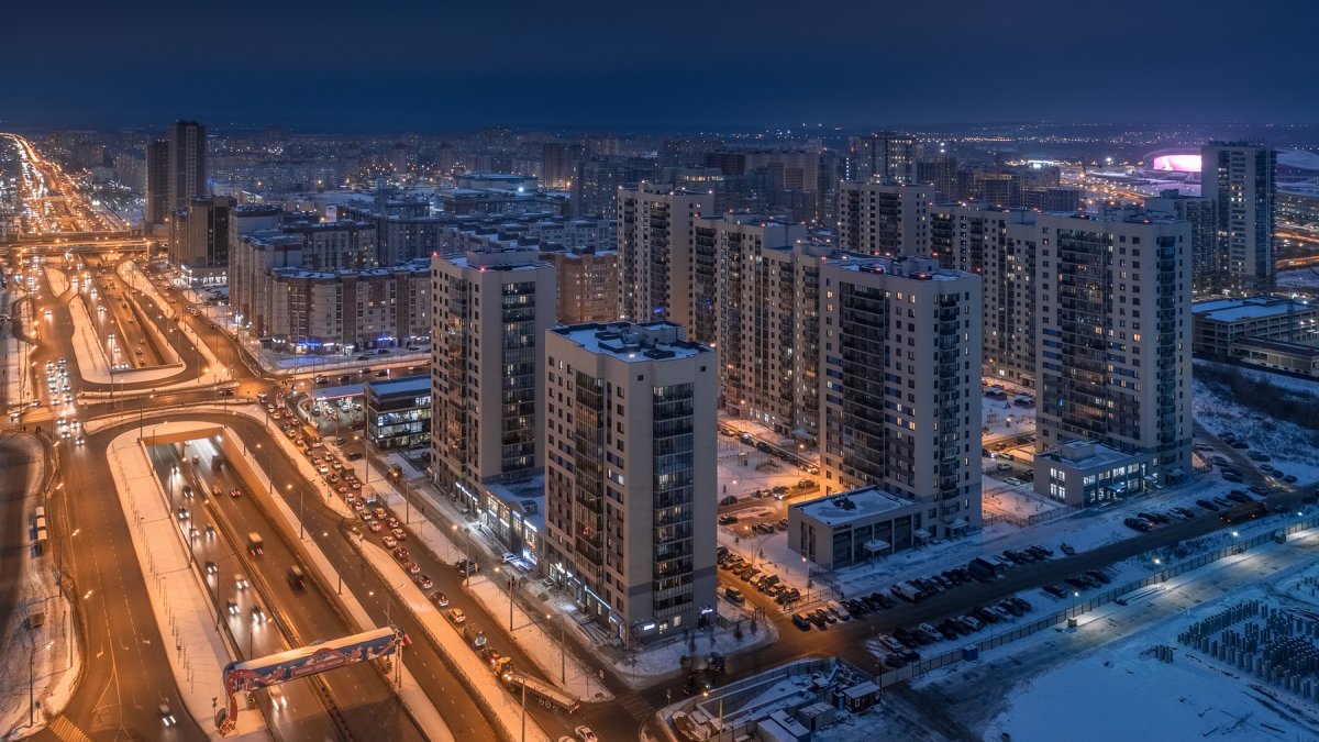 Казань Ново-Савиновский район зимой