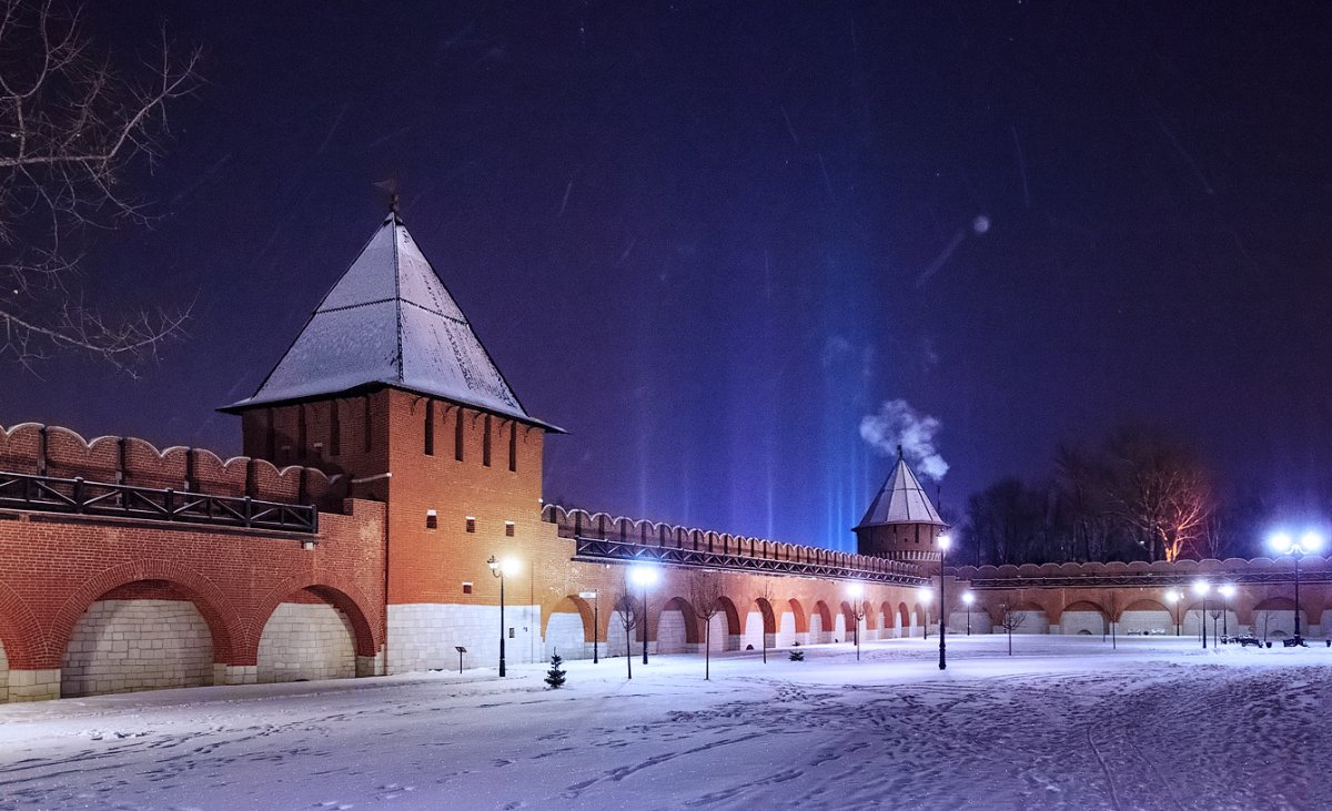Ночной зимний Тульский Кремль